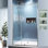 Porte de douche coulissante semi-sans cadre avec verre trempé de 44 à 48 po x H 71 po
