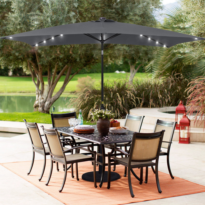 Parasol de marché rectangulaire 120 po x 78 po, Anthracite