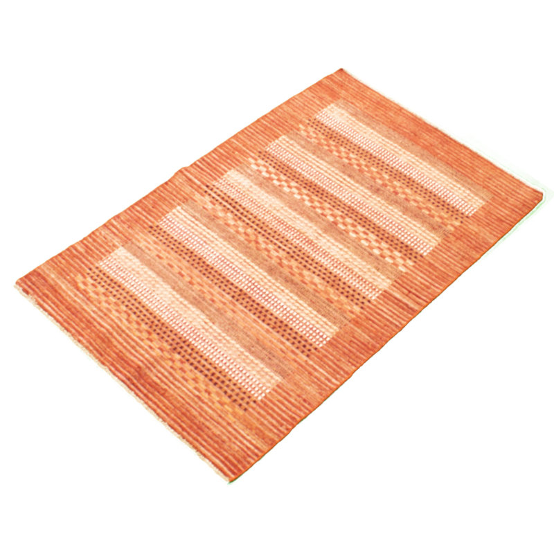 Tapis de la surface en laine foncé/crème 3 pi 10 po x 6 pi 1 po one-of-kind à la main-noué la 2010 Agel