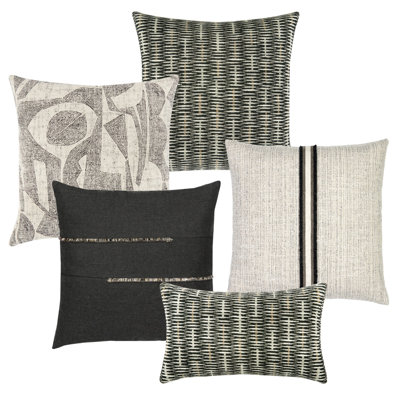 Ebony Coordinated Set of 2 Indoor & Outdoor Throw Pillows