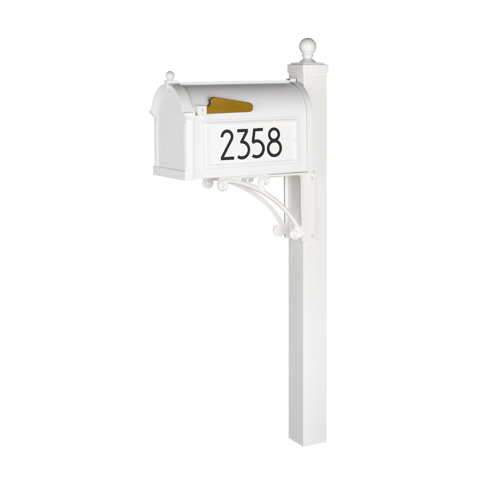 Modern Mailbox, White/Black, Yes