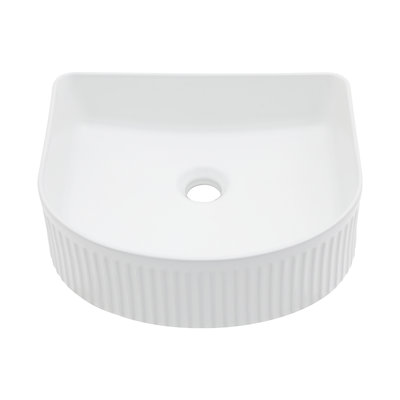 15.69"X13.69" White Ceramic Vessel Bathroom Sink