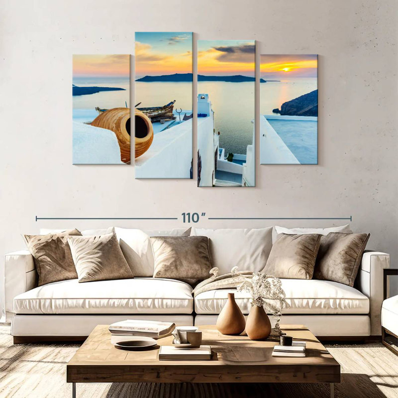 Nicci Scenic Santorini Sunset, H 54 po x l 84 po