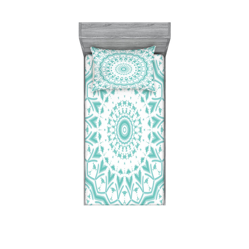 Ensemble de draps et taies décoratives bleu marine Ambesonne, Ensemble de draps pour lit simple TG + 1 drap-hous
