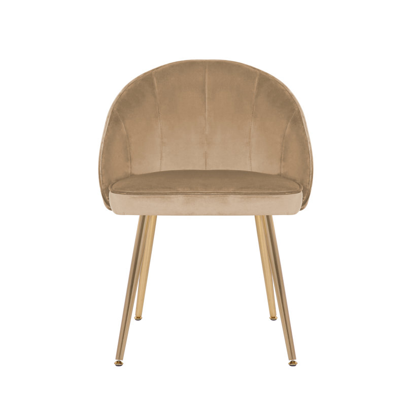 Mccain 45cm H Velvet Upholstered Upholstered Back Side Chair, Champagne