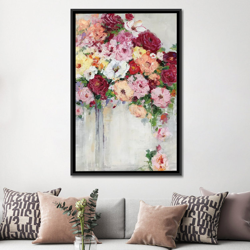 « summer charme », reproduction de peinture à l’huile sur toile tendue, H 26 po x l 18 po x P 1,5 po, Toile avec cadre noir