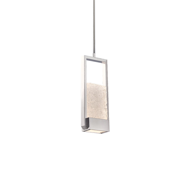 Swing 1-Light Chrome LED Mini Pendant with Piastra Glass