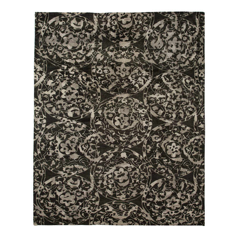 Grey Transitional Wool Rug - 7'9" x 9'