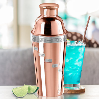 Oggi Barware Dial-A-Drink 34 Oz Stainless Steel Cocktail Shaker