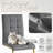 Rectangular Glass Dining Table For 4, 63" Modern Tempered Glass With High-Back PU Leather Cushioned Chairs-1218824722-1218824723