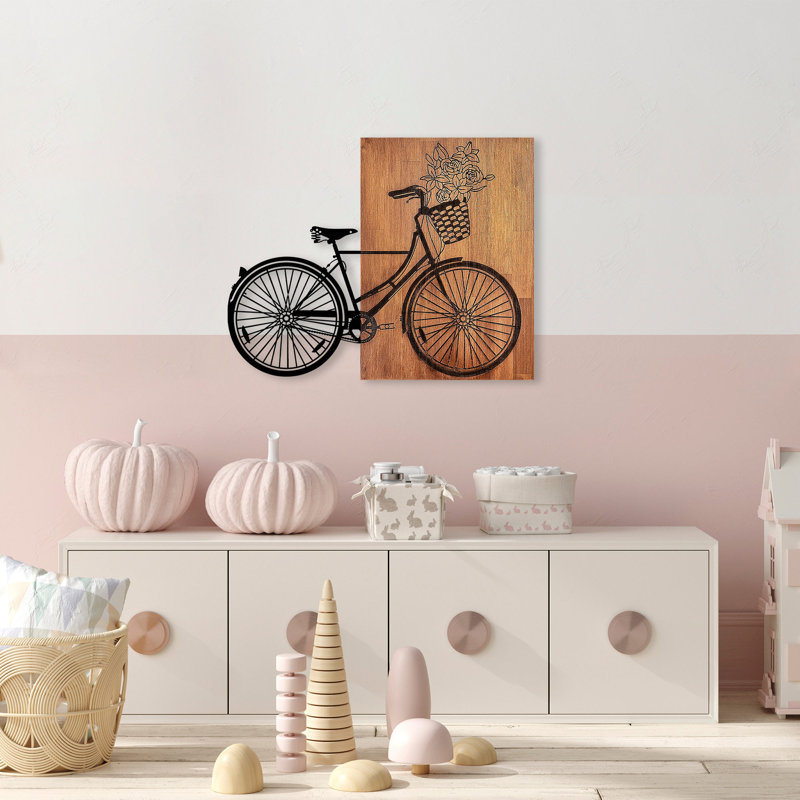 Décoration murale en bois, H 35 po x l 28 po x P 1,18 po