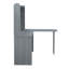 Bureau moderne en L avec huche, gris