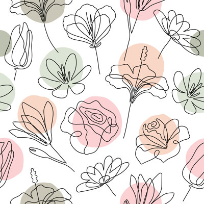 Floral Seamless Pattern by Miakievy - Wrapped Canvas Print