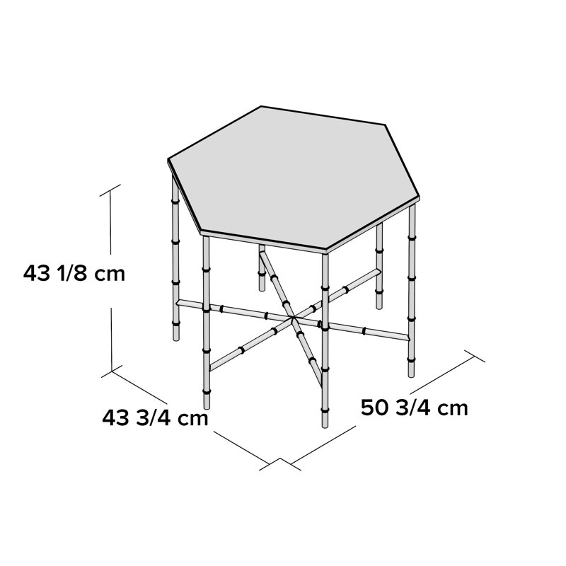 Coquina Side Table, Silver, Silver/Black