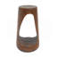 Table d'appoint d'extérieur, table de bout à conception creuse, table de tabouret de jardin de patio, table d'appoint décorative pour terrasse de balcon de plage, béton léger, texture semblable au bois, couleur brun antique-59874768