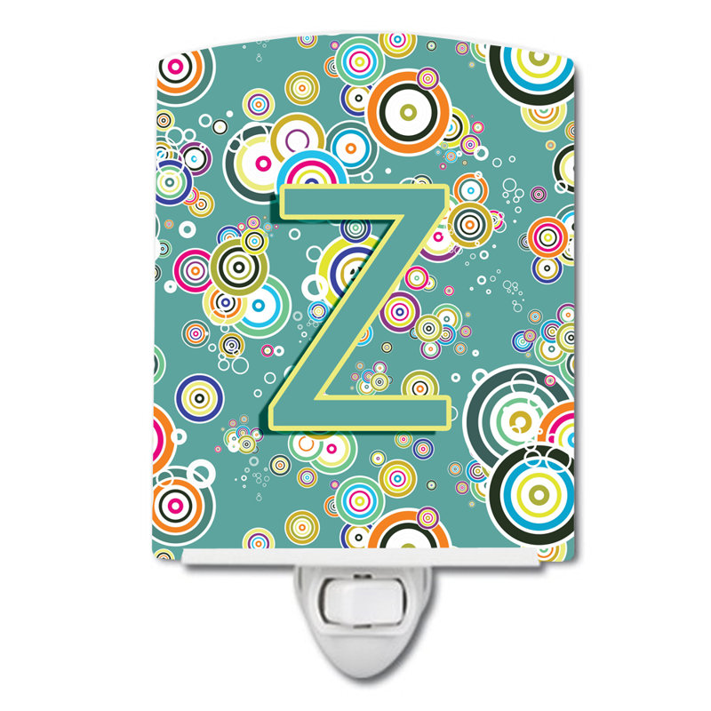 Circle Initial Alphabet Ceramic Night Light, Z