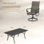 Ensemble repas d'extérieur rectangulaire pour 6 personnes avec fauteuil pivotant-126784166