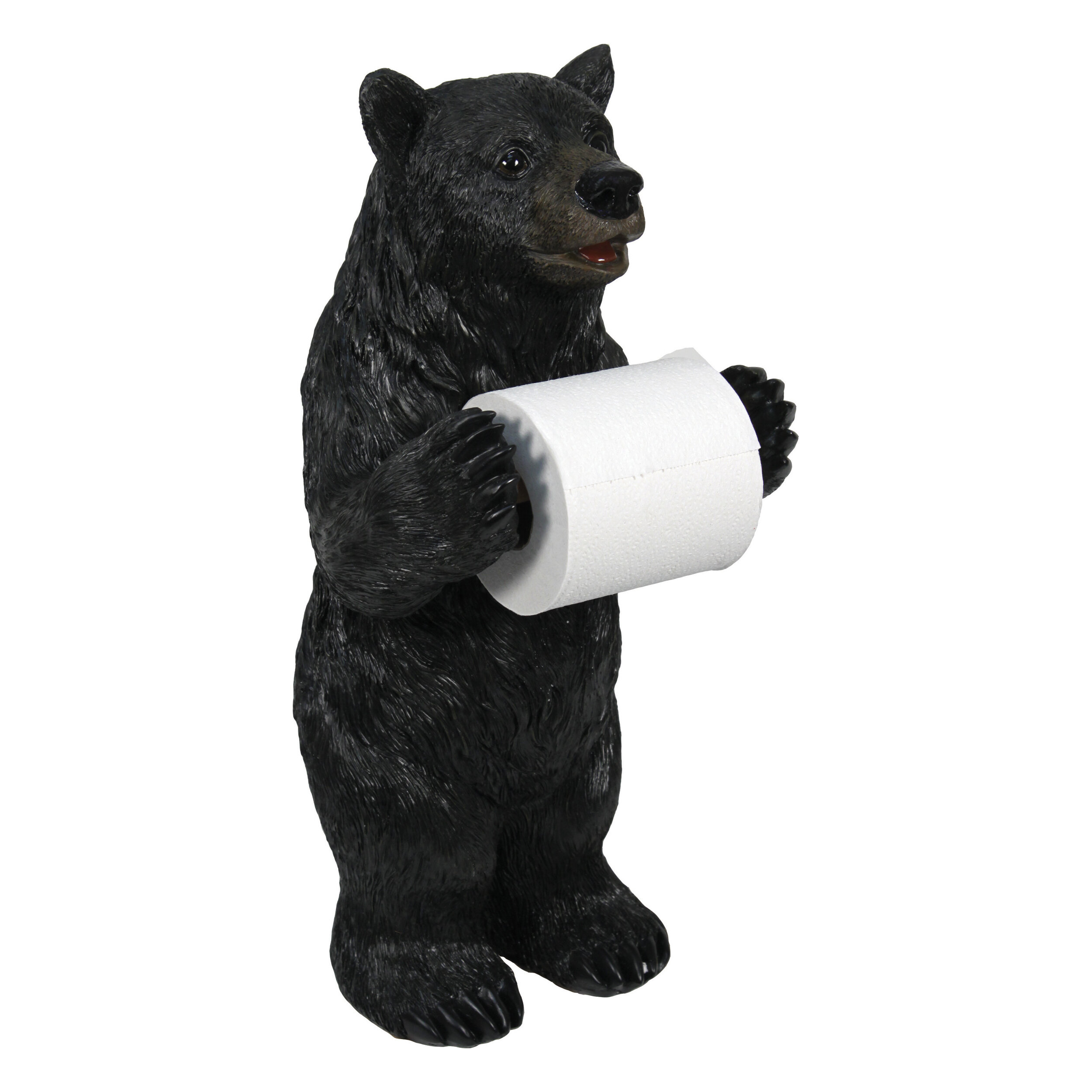MyGift 31-inch Freestanding Black Metal Toilet Paper Holder Rack