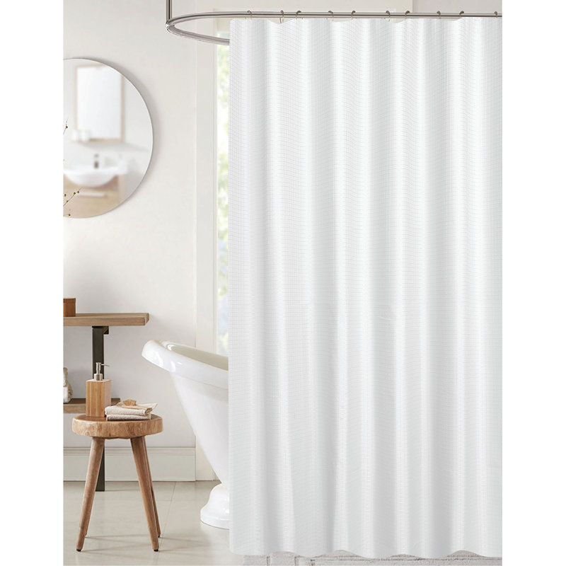Bliss Waffle Shower Curtain, Blue