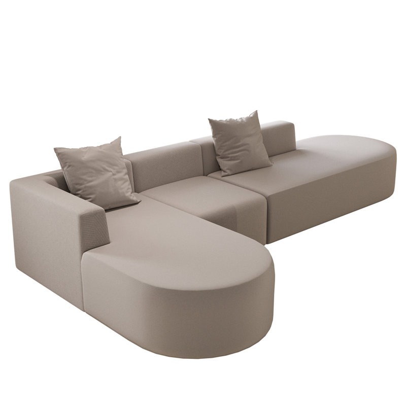 L Shaped Modular Sectional Couches Sofa, Camel