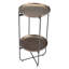 Table de bout à piédestal rond 32 po bronze et acier gris