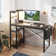 Johnothan Computer Desk with 4 Tiers Shelves, LED, 44" Office Desk with Storage Bag & Printer Shelf