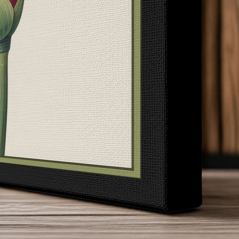Pink Carnation Study Botanical - Wrapped Canvas, 30x20 - 76.2 x 50.8 cm, Black Border