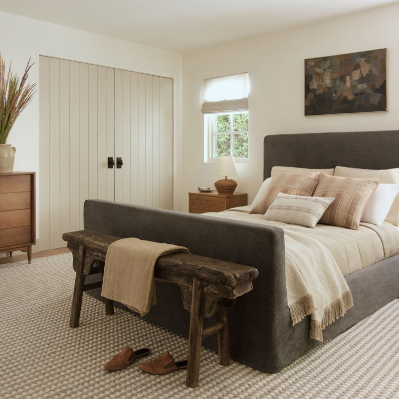 Housse de coussin carrée et insert Carmel, Duvet, Naturel / rouille