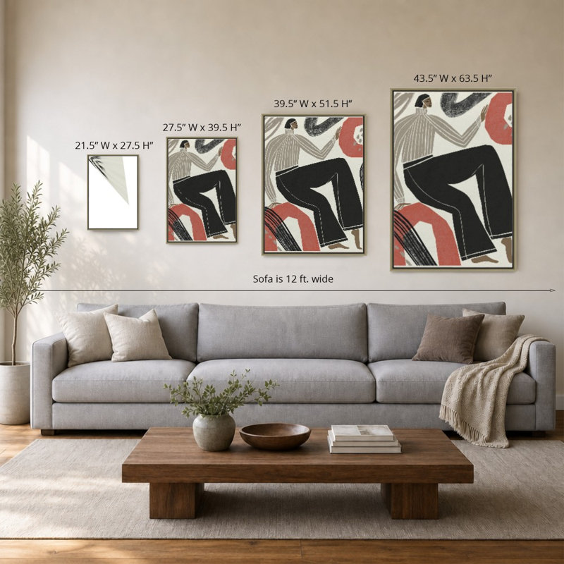 «Bold People - Rowan» par Chloe Watts - impression sur toile, 64" H x 44" W, Floater Frame, Champagne