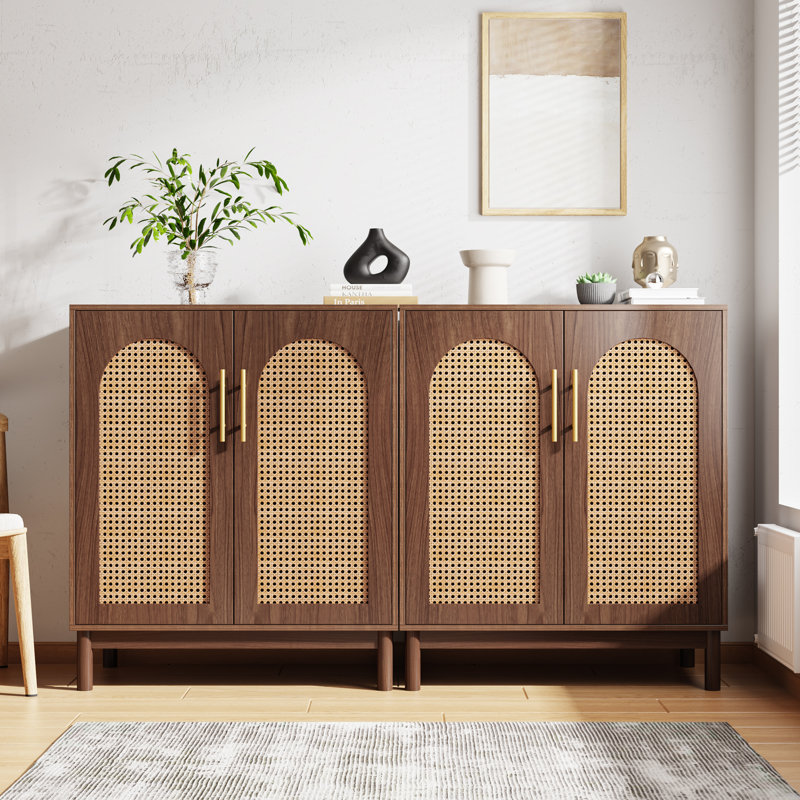 Buffet de 59 po Willits, armoire de rangement décorative pour salon, cuisine Willits, Brun
