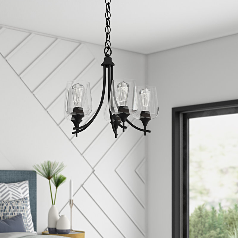 Breena 5-Light Chandelier, Clair, Bronze anglais