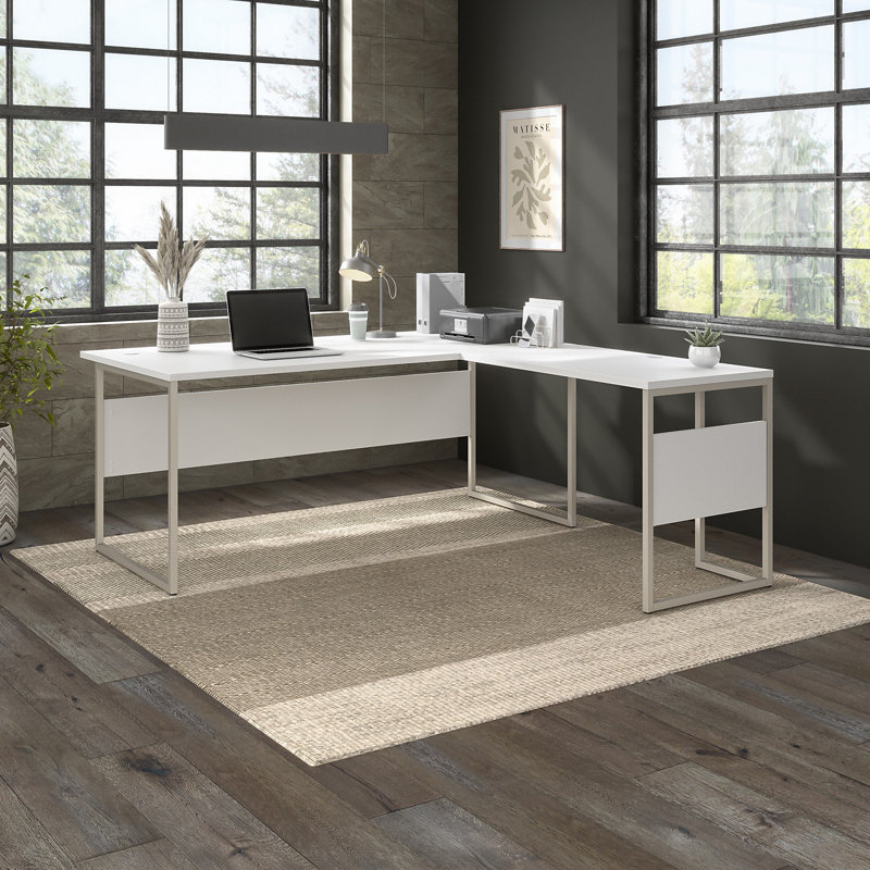 Hybrid Piece Computer Desk Office Set, White