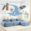 Velours côtelé bleu en forme de L 3, conception ergonomique, multi-angle, sans assemblage, base antidérapante incurvée,