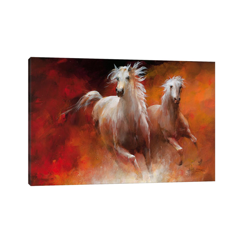 Wild Horses II by Willem Haenraets - Wrapped Canvas Painting, 20.32 cm H x 30.48 cm W