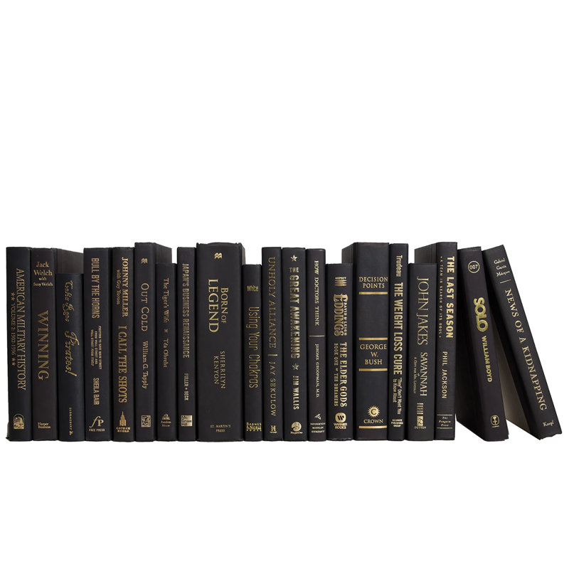 Decorative Books - Onyx & Gold Books - Black Books by the Foot