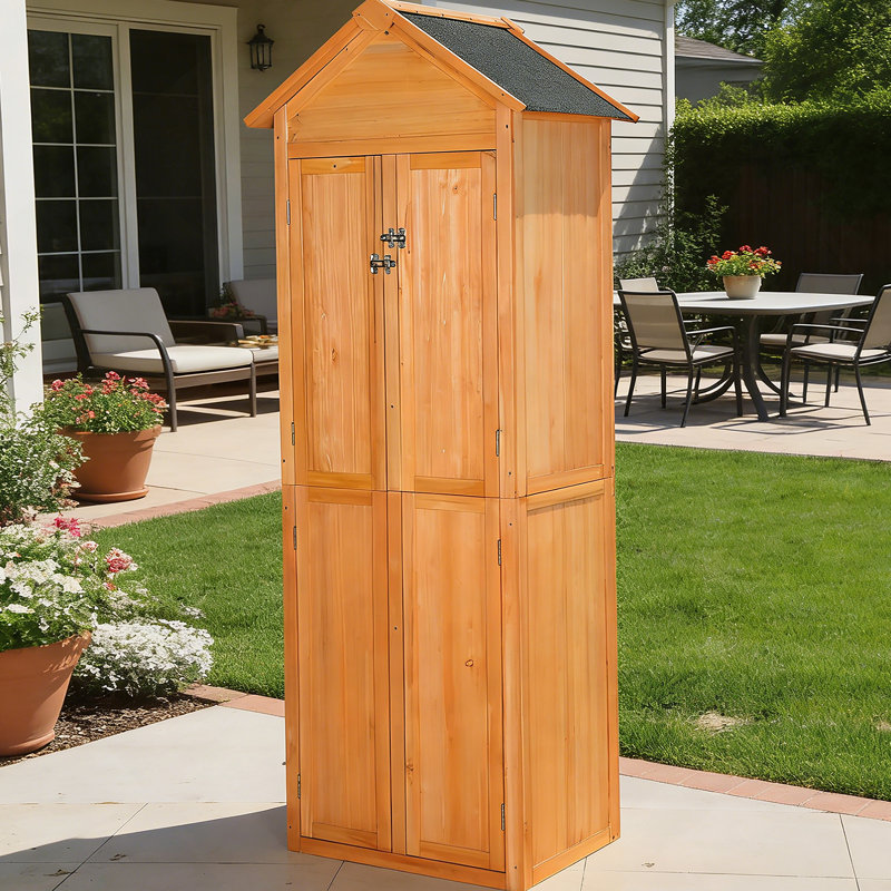Weatherproof Outdoor Storage Shed With Lockable Doors For Patio, Backyard, And Lawn Equipment