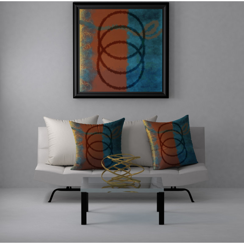 Victor Abstract Reversible Throw Pillow, 24" x 24"