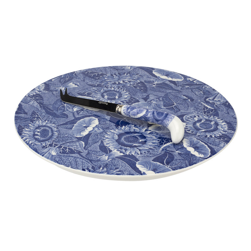 Spode Blue Room Cheese Plate&Knife 11" Sunflwr