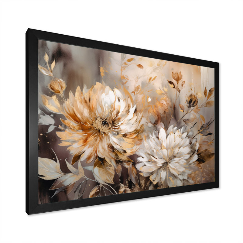 «Rozyn Chrysanthemum Artistry», reproduction d'art, Cadre simple noir, H 30 po x l 40 po x P 1,5 po