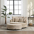 Upholstered Barrel Chair With Ottoman