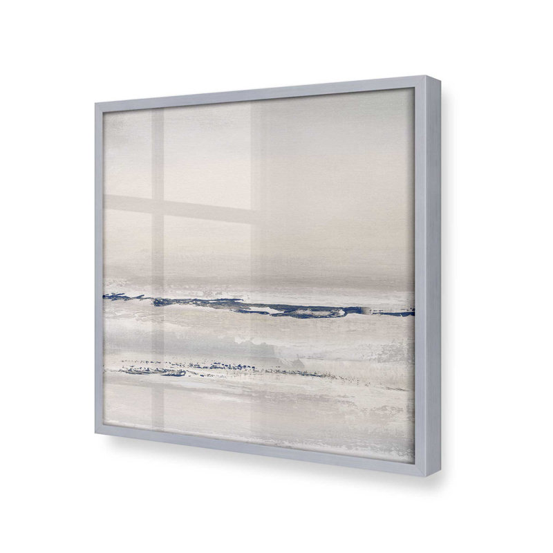 Impression abstraite Ethereal Tide v1, H 13,75 po x l 13,75 po x P 1,25 po, Papier avec cadre photo simple en chrome poli, 1