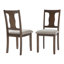 Ensemble de 2 chaises de salle à manger modernes, structure en bois d'hévéa, siège rembourré pour la cuisine-848287969