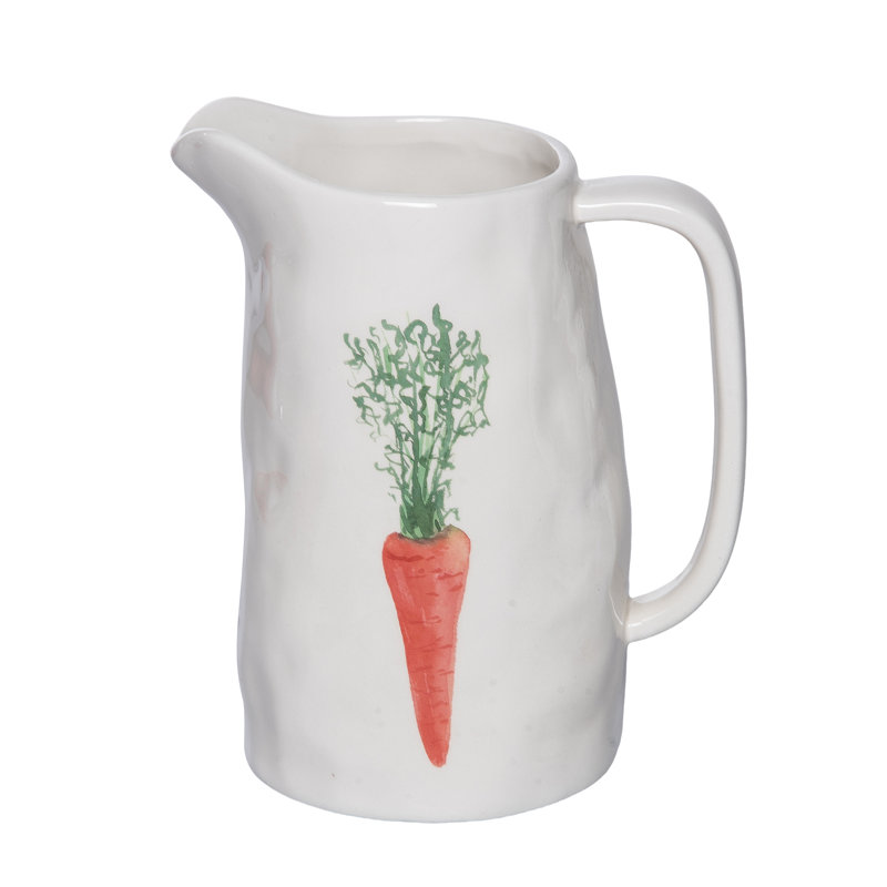 Dolomite Carrot Pitcher, White, Ceramic, Table, Kitchen, Easter, Beverage Server