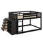 Lit superposé double au-dessus de double avec 4 tiroirs, 3 tablettes, structure de lit superposé en bois avec garde-corps, échelle-1672137072