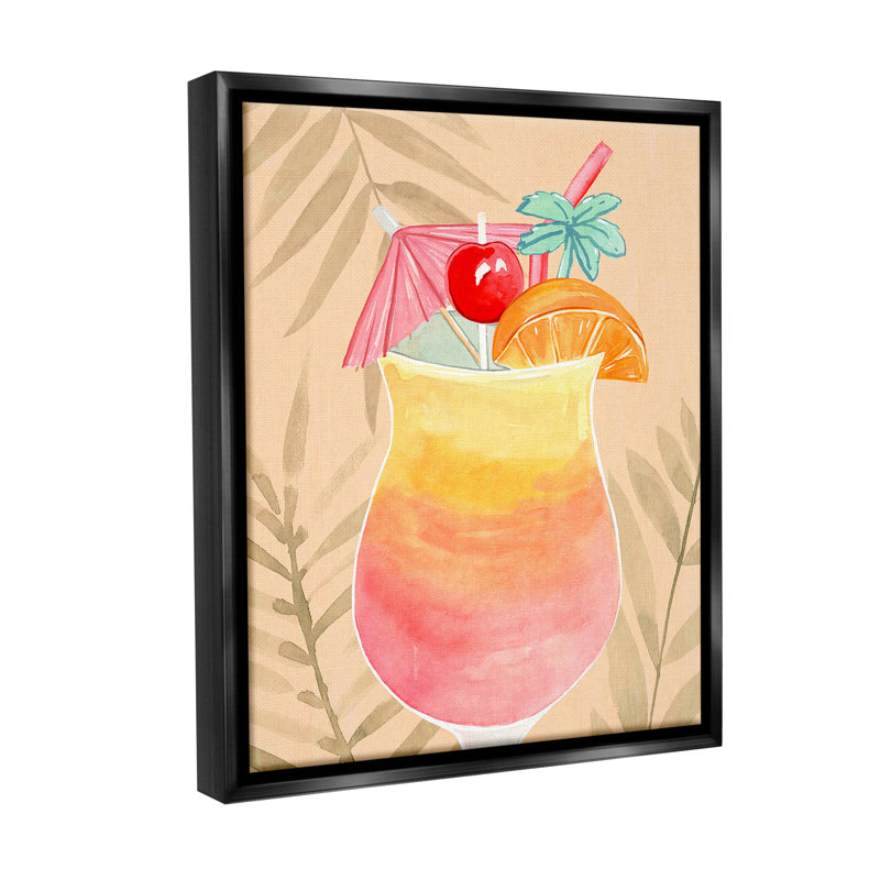 «Tropical Mixed Drink» par Annie Warren sur, Cadre flottant noir de jais, H 31 po x l 25 po