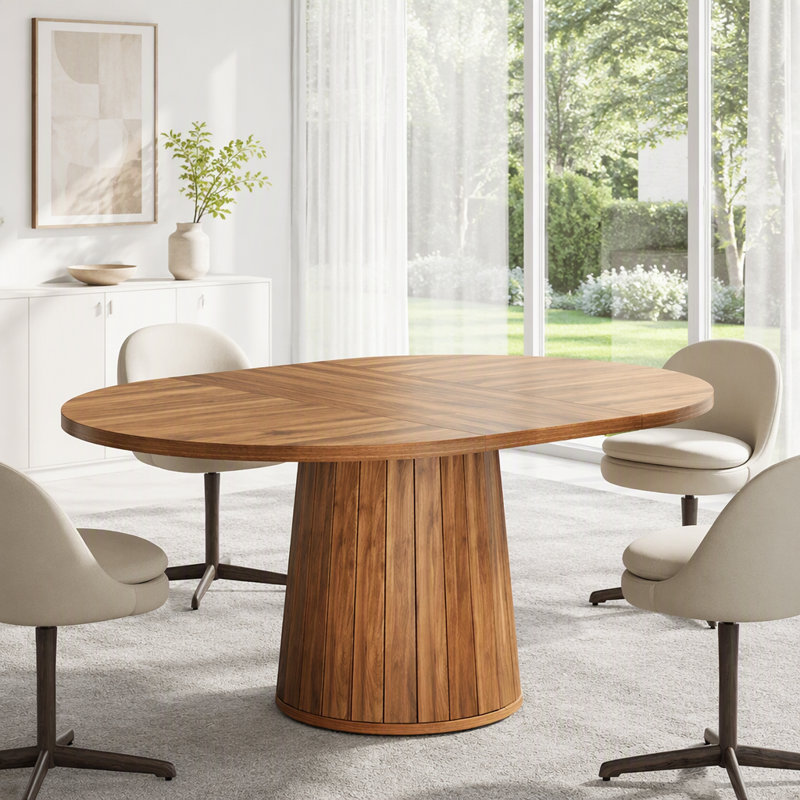Oval Dining Table, Rustic Brown