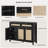 43.39'' W 2-Drawer And 3-Door Rattan Sideboard With Adjustable Shelves-175987689