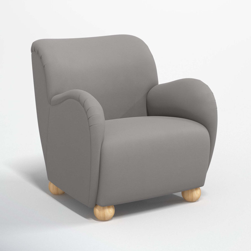 Cowen Polyester Armchair, Classic Otter Performance Velvet