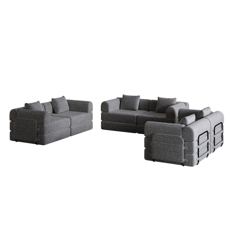 Canapé-lit polyvalent en chenille avec mousse haute densité, coussins antidérapants et conception compacte pour plus de confort et de style