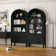 70.47hx30.9w Inch Arched Bookcase Cabinet Set With Adjustable Shelves